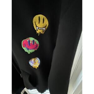 Forever 21 Men's Small Sized Emoji Black Hoodie with graphic patches